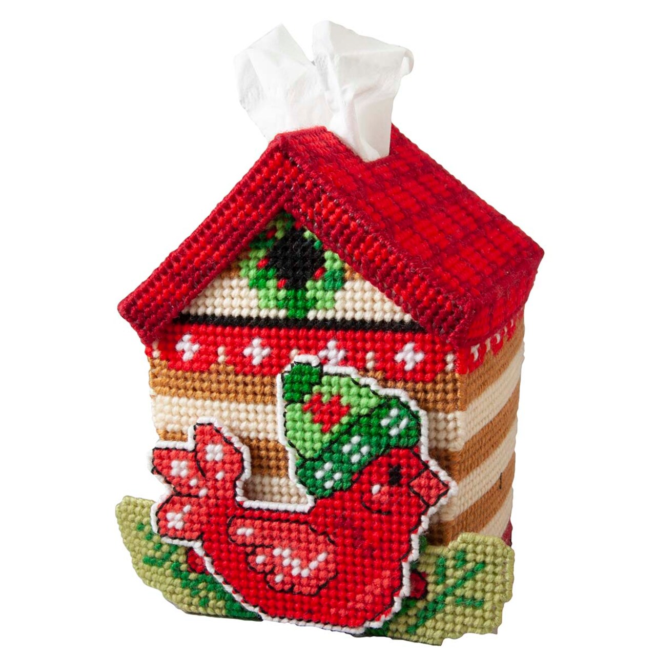 Herrschners Cozy Birdhouse Tissue Box Plastic Canvas Kit